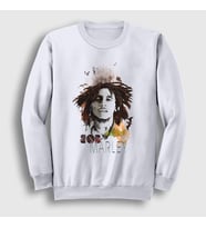 Presmono Unisex Beyaz Wild Bob Marley Sweatshirt 266020tt