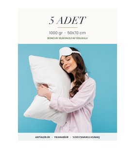 Comfort Touch 5 Adet 1000 gr Boncuk Silikon Elyaf Dolgulu Yastık 50x70 cm
