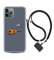 Apple iPhone 11 12 13 14 Pro Max Kılıf Boyun Askılı Silikon Orange Escape 1374