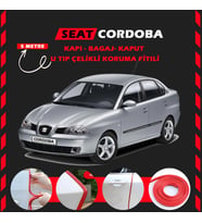 Seat Cordoba Oto Araç Kapı Koruma Fitili 5metre Parlak Kırmızı Renk