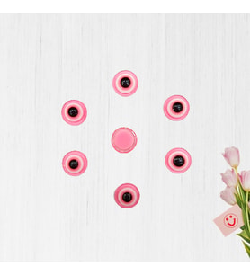 Plastik Yarım Nazar Boncuğu, 8mm x 50 Adet - Pembe