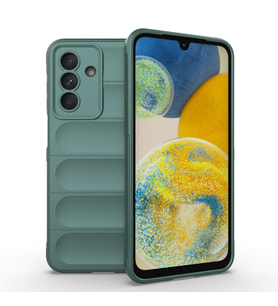 Samsung Galaxy A56 Uyumlu Kılıf Esnek TPU Oyuklu Arka Yüzey Tasarımlı Zore Etnik Silikon Kapak (Koyu Yeşil)