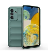 Samsung Galaxy A56 Uyumlu Kılıf Esnek TPU Oyuklu Arka Yüzey Tasarımlı Zore Etnik Silikon Kapak (Koyu Yeşil)