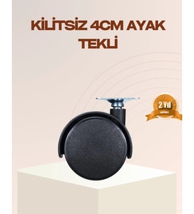 Mey İthalat® 4 cm Kilitsiz Mobilya Ayağı Tekli Kolay Dönen Masa ve Sehpa Ayağı