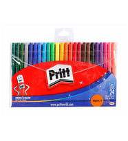 Keçeli Kalem Renkli 24'lü Tam Boy Pritt Keçeli Kalem 24 Renk Tam Boy Plastik Kutu Set