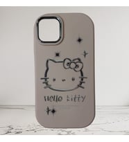 iPhone 13 Pro  Max  Hello Kitty Kabartmalı Kaliteli Silikon Telefon Kılıfı (Pembe)