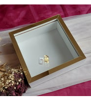 25x25 Cm Beyaz-Gold Derin Anı Çerçevesi-6 Cm Derinlikli Anı Çerçevesi! İsimsiz-Ledli! Hkm Ticaret