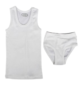 Unisex Ekru Jakarlı Atlet Külot Takım