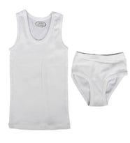 Unisex Ekru Jakarlı Atlet Külot Takım