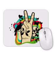 Peace Love Barış İşareti Mouse Pad
