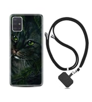 Samsung a71 A72 A73 A7 A9 2018 C7 C9 Kılıf Boyun Askılı Silikon Flowers Cat 1345
