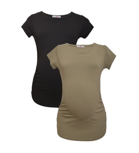 LuvmaBelly MYRA2009_2012 Hamile tshirt seti (Siyah-Haki)