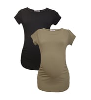LuvmaBelly MYRA2009_2012 Hamile tshirt seti (Siyah-Haki)