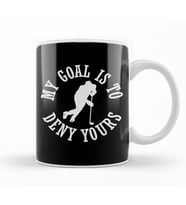 Funny Hockey Defender Denying Goals Kupa Bardak Porselen