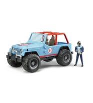 Bruder Jeep Cross Safari Aracı Kasklı Pilotu Mavi BR02541