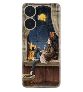 Realme C55 Kılıf Resimli Desenli Baskılı Silikon Dog And Girl 1358
