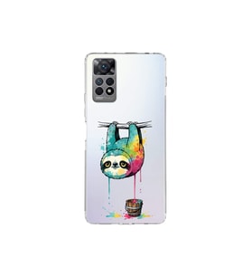 Redmi Note 11S ile Uyumlu Splash Tembel Hayvan Tasarımlı Şeffaf Silikon Kılıf