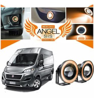 Fiat Ducato Uyumlu, Universal Mercekli Led Angel Sis Farı, 76mm Turuncu Renk