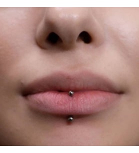 Cerrahi Çelik İki Ucu Toplu Dil Dudak Piercingi 8 mm Gümüş Renk (Çok Renkli)