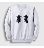 Presmono Unisex Beyaz Biker Brotherhood Hediye Motorcu Sweatshirt 457861tt (Beyaz)
