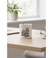 Its Always Coffee Time Baskılı Seramik Kapaklı Kokusuz Küllük