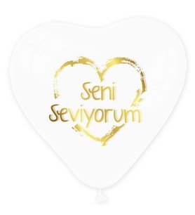 BALON SENİ SEVİYORUM KALP ŞEFFAF ALTIN PK:100-
