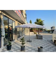 Ekonomik model 4m2 Bahçe Plaj Teras Cafe Restorant Semşiye (Ayak Hariç ) (Krem)