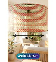 Antik Kiremit Hasır Kumaş Başlıklı Sarkıt ize 35 CM