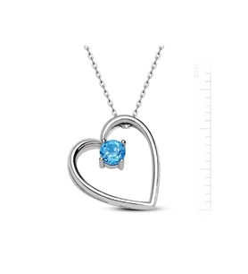 Bella Gloria Gümüş Mavi Topaz 'Kalbim Sende' Kolye (GK00117)