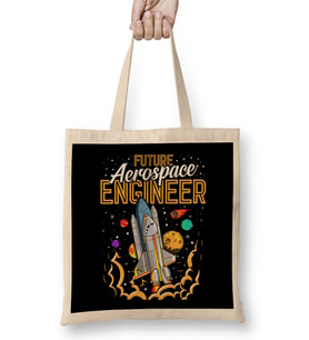 Future Aerospace Engineer Space Astronaut Explore Bez Çanta Uzun Saplı