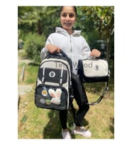 Kawaii Kore Tarzı Aksesuarlı Ve Ergonomik Okul Sırt Çantası Siyah-Bej-Gri Beslenme, Kalemlik Set