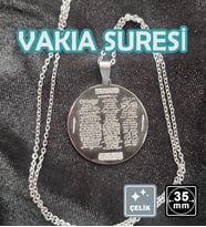 🙏Vakıa Suresi Çelik Kolye 🎨 Gümüş Renk (22)