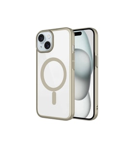 Apple iPhone 15 Uyumlu Kılıf Wireless Şarj Özellikli Sert PC Zore Mat Riksos M-safe Kapak (Sarı)