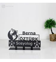 Sosyolog Masaüstü İsimlik - Metal Masa İsimliği - Hediye Ofis İsimlik