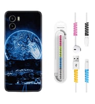 Vivo Y15S Y32 Y33S Y51 Y53S Kılıf Kablo Koruma Spiral Silikon Mavi Gece 1605