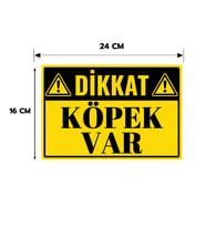 6 Adet Dikkat Köpek Var İzinsiz Girilmez Yapışkanlı Sticker Levha, 16x24, 20x30 (A4), 30x42 (A3) Cm Boyut Seçeneklerinde Folyo Baskı Sticker, Kişiselleştirilebilir Levha