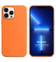 Microsonic Apple iPhone 13 Pro Kılıf Liquid Lansman Silikon Turuncu