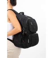 Ultra Hafif Çok Cepli Su Geçirmez Sırt Çantası Unisex Siyah (Model: 571-2E) 