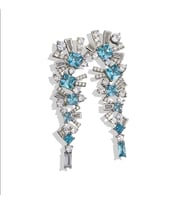 Aquamarine Taşlı Gümüş Küpe