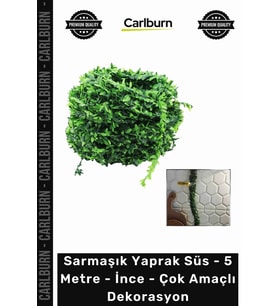 Özel Üretim Dekoratif Boru Gizleme Sarmaşık Yaprak Süs 5 Metre İnce Çok Amaçlı Dekorasyon