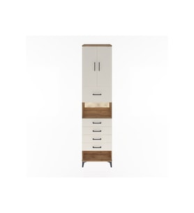 Hyperion Dolap 3 Raflı 5 Çekmeceli 2 Kapaklı 60x44x243 Çam-Aytaşı