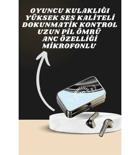 Mey İthalat® Aynalı Bluetooth Kulaklık 7 Kordonlu Akıllı Saat Dijital Göstergeli Uzun Pil Ömrü