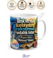 Boyacıya Hediye Kişiye Özel Baskılı Kupa Bardak Boyacı Hediyesi