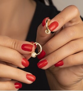 925 Ayar Gold Halka Gümüş Küpe