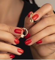 925 Ayar Gold Halka Gümüş Küpe