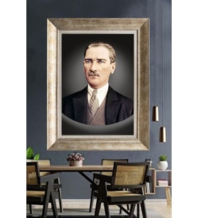 Gümüş Çerçeveli Atatürk Tablo za33