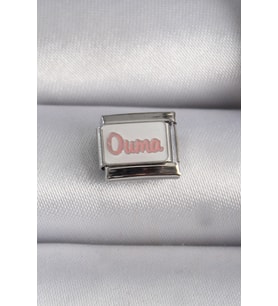 316L Çelik Gümüş Renk Beyaz Pembe Ouma İşlemeli Nomination Charm TJ-BC1027