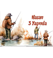 Balıkçılık Temalı Doğum Günü Afişi -2 35X50 cm