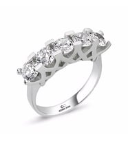 Gümüş Swarovski Zirconia Taşlı Beştaş Yüzük