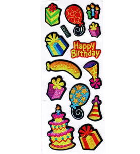 Sticker Kabartmalı Sticker Defter Planlayıcı Etiket (cb317) 16x7 cm- Happy Doğum Günü Süpriz